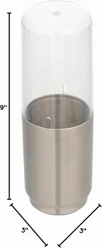 Vista 8 de iDesign Austin - Soporte cubierto de metal para cepillos de dientes, para cepillos regulares y eléctricos en baños de dormitorios universitarios