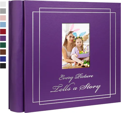 Vista 18 de Álbum de fotos de 4 x 6 pulgadas (10 x 15 cm) con 50 fotos, cubierta de cuero, álbum de fotos para bodas, gran capacidad, libro de imágenes