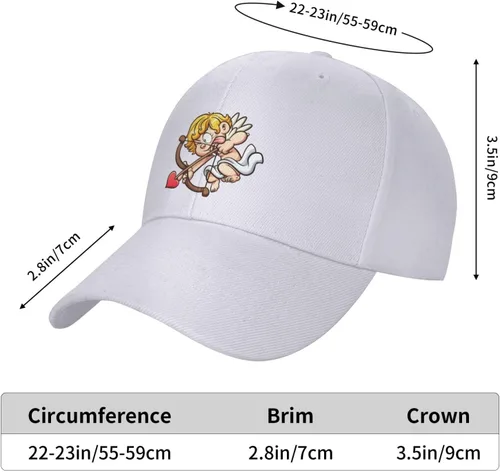 Vista 5 de Valentine's Day Angel Baseball Cap for Men Women Classic Solid Color Adjustable Dad Hat