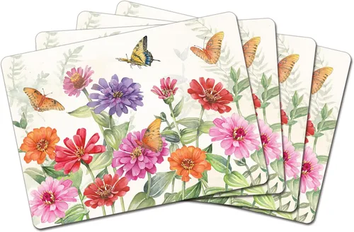 Vista 19 de Manteles Individuales Decorativos Premium de Tablero Duro para Mesa Jardín de Medianoche Negro y Blanco Paquete de 4 Fabricado en los Estados Unidos