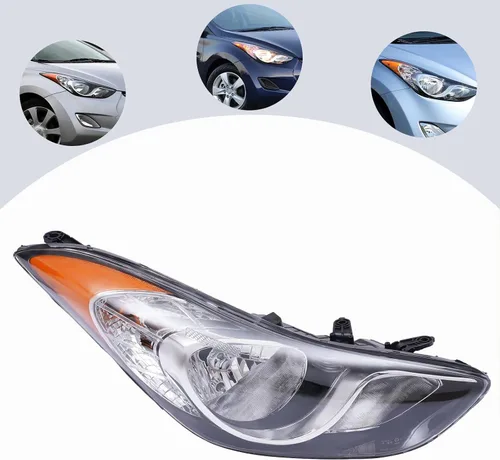 Vista 7 de Compatible con Hyundai Elantra Sedan 2011-2013 Conjunto de repuesto de faros delanteros, lámpara de repuesto de proyector halógeno, luz del lado
