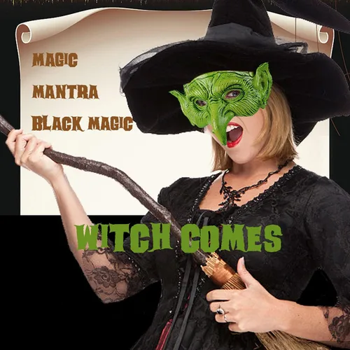 Vista 4 de Máscara de bruja vieja para mascarada, duende de espuma de media cara, máscara de hechicera de nariz de águila para disfraz de cosplay
