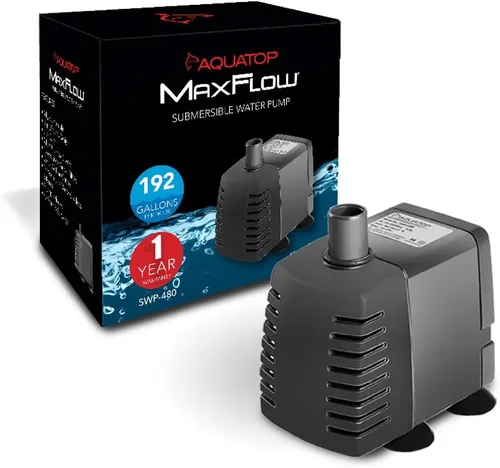 Vista 8 de Aquatop Bomba sumergible para acuario MaxFlow de 95 GPH de flujo ajustable, para peceras, sumideros y estatuas, SWP-230