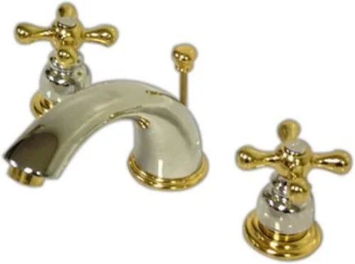 Vista 6 de Kingston Brass KB978X - Grifo de lavabo victoriano con mango cruzado, níquel cepillado