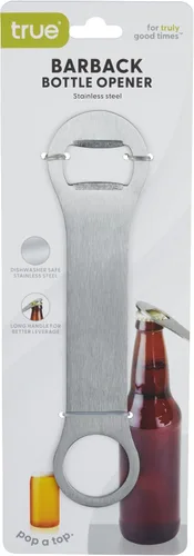 Vista 4 de True TrueBlade - Abrebotellas de cerveza de acero inoxidable, llave de barra plana compacta y delgada con mango largo, perfecto para cocina, bar
