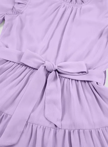 Vista 5 de blibean Vestidos elegantes con cinturón para niñas de 4 a 13 años