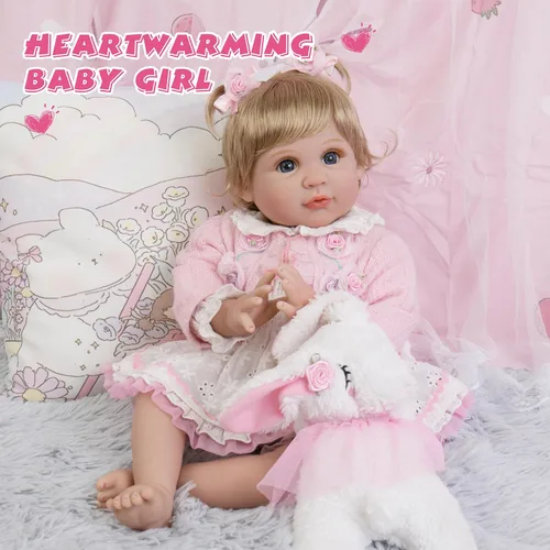 Vista 4 de Muñecas de Bebé Reborn Realistas - Muñeca de Bebé Realista de 22 pulgadas Flexible y Suave con Accesorios de Juguete de Alimentación Bebé Niña
