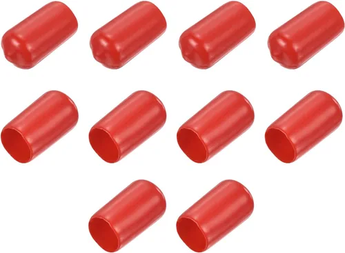 Vista 37 de uxcell 10 tapas de goma para extremos de 0.591 in de identificación, tapa de extremo redondo, protectores de rosca de tornillo, color negro