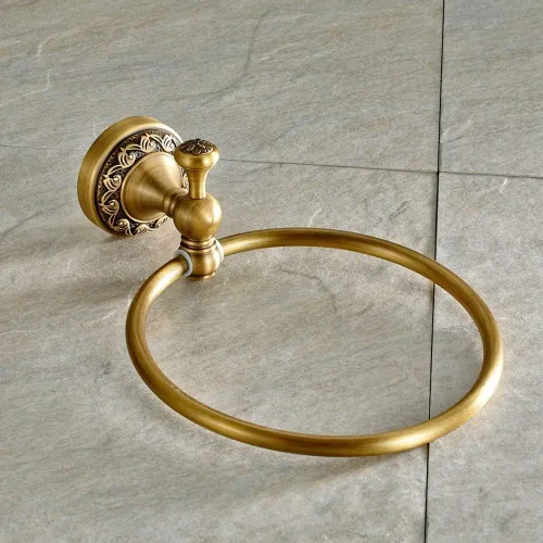 Vista 9 de Leyden Toallero redondo retro antiguo, soporte para toallas de baño, montado en la pared, toallero de mano para baño, ferretería de baño, base