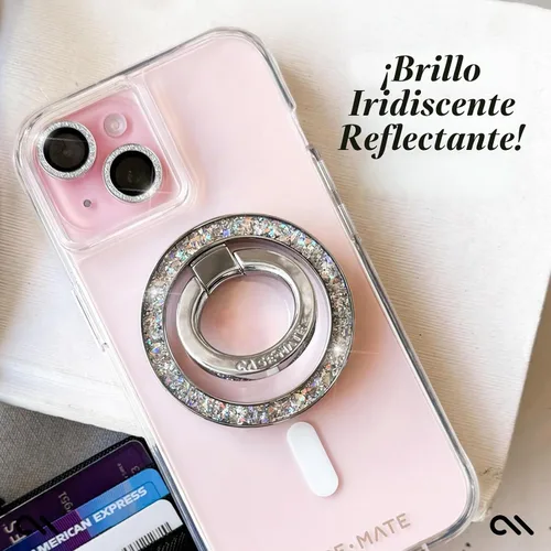 Vista 3 de Case-Mate Protector de lente de cámara con anillos parpadeantes para iPhone 15 / iPhone 15 Plus - Doble vidrio templado - Duradero, antiarañazos