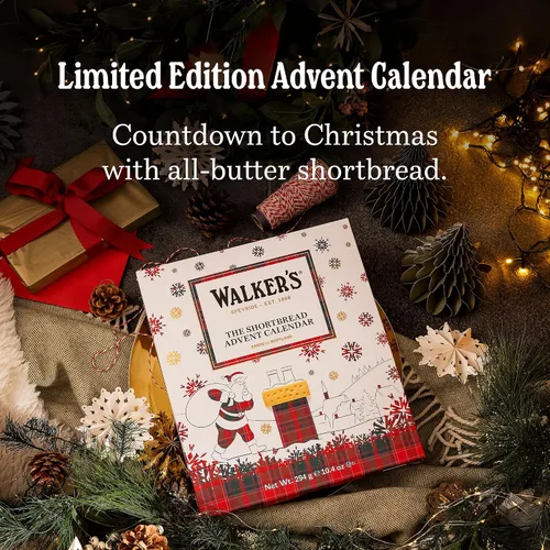 Vista 3 de Calendario de Adviento 2025 de Walker’s con galletas Shortbread de Escocia - 24 unidades (10.4 oz) - Caja de galletas de edición limitada
