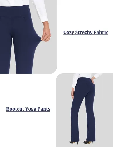 Vista 36 de Safort Pantalones de yoga con entrepierna de 28" 30" 32" 34"más amplios en la parte inferior para botas altas, 4 bolsillos, UPF50+