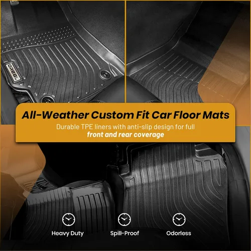Vista 2 de orealtrend Alfombrillas de coche compatibles con Toyota Camry 7th 2012-2017, TPE para todo tipo de clima, resistente, a prueba de derrames