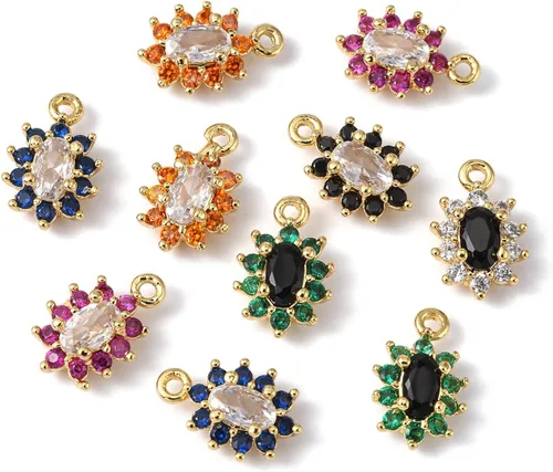 Vista 15 de LiQunSweet 20 piezas de micro pavé de circonitas cúbicas para bebé, diseño de huellas, para hacer joyas de ducha