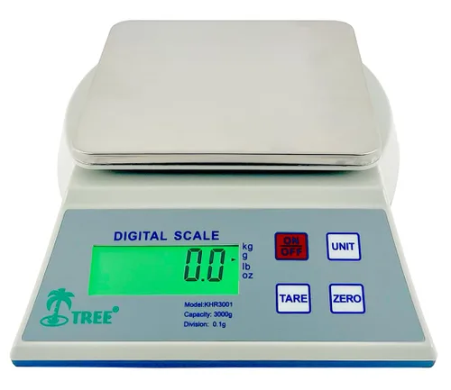Vista 2 de Tree KHR 3001 Báscula de cocina de alta resolución, báscula de alimentos de precisión de 105.82 oz x 0.00 oz con funciones de tara y retención