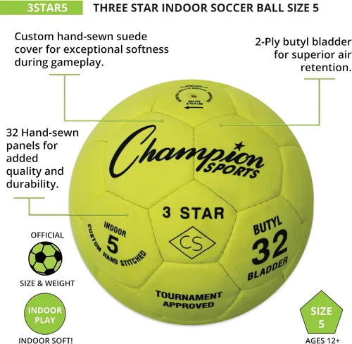 Vista 6 de Champion Sports Bola de fútbol interior de 3 estrellas