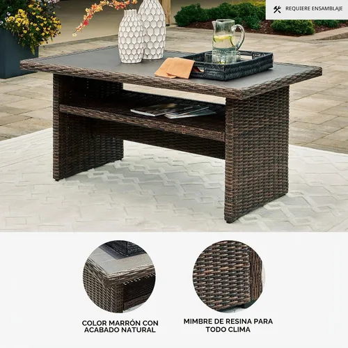 Vista 4 de Signature Design by Ashley Brook Ranch - Mesa de comedor para exteriores