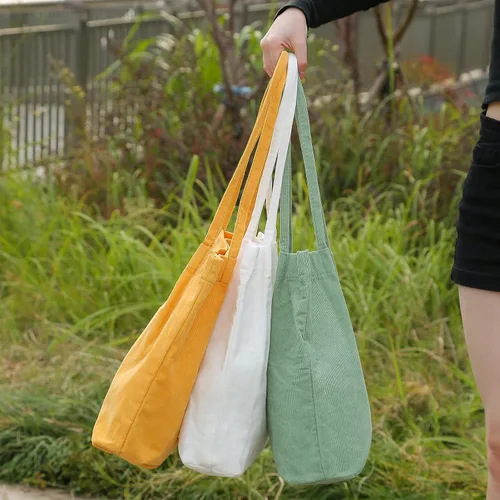 Vista 5 de TELLUMO Bolsa de pana de moda con estampado de vaca, para mujeres, adolescentes y niñas con bolsillo