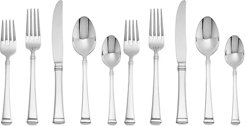 Vista 7 de Mikasa Harmony - Juego de cubiertos de 45 piezas, acero inoxidable 18/10 para 8, incluye tenedores, cuchillos, cucharas y juego de utensilios