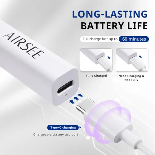 Vista 4 de AIRSEE Mini luz UV de mano para uñas de gel, lámparas de uñas recargables portátiles, 2 temporizadores para decoración de pegamento de diamantes