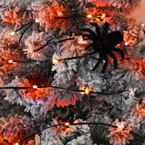 Vista 5 de WATERGLIDE - Extensión extralarga de 328 pies de luces de Halloween, 1000 luces LED para exteriores, luces de hada de alambre verde de PVC y cobre