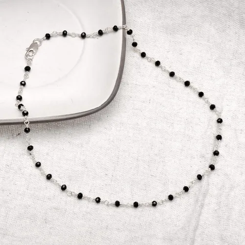 Vista 13 de Joseph Brothers Collar hecho a mano con cuentas negras y doradas para mujer, 14-24 pulgadas