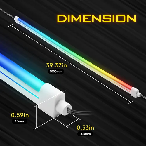 Vista 5 de EZDIY-FAB Kit de tira LED direccionable prémium para PC 5V ARGB sincronización de placa base, actualizado con 3 tipos de clips de montaje, 1 tira