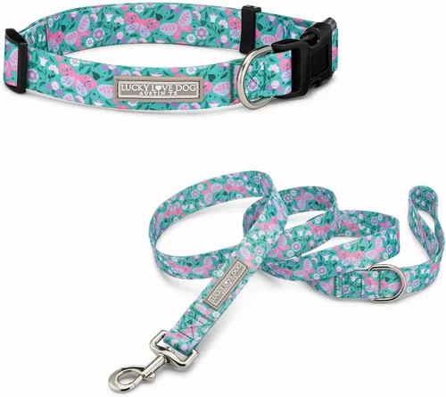 Vista 71 de Lucky Love Dog - Collar para perras pequeñas, diseño Blackbird de estampado alegre con flores de primavera y verano, talla XS Collar Blackbird