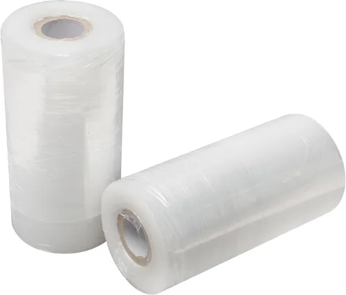 Vista 3 de 2 rollos de película elástica preestirada de 5.91 pulgadas x 656.2 ft/656.16 pies, plástico transparente para mudanza y embalaje, envoltura elástica