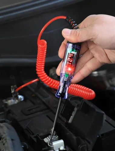Vista 9 de WINAMOO Probador de Luz de Prueba Automotriz de 5-90V Probador de Circuito LED Digital con Pantalla de Voltaje, Probador de Voltaje Bidireccional