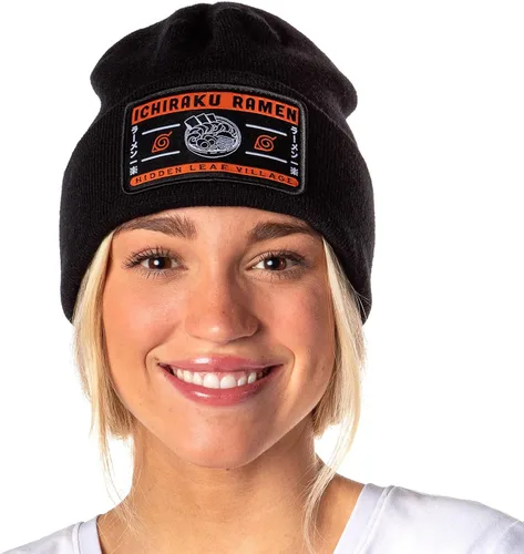 Vista 6 de Naruto Shippuden Ichiraku Ramen Hidden Leaf Village Gorro con calavera color negro Negro