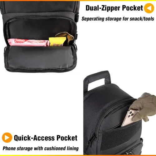 Vista 7 de DBTAC Mochila táctica para el almuerzo, enfriador de almuerzo grande para hombres, mujeres y adultos, mochila enfriadora aislada a prueba de fugas