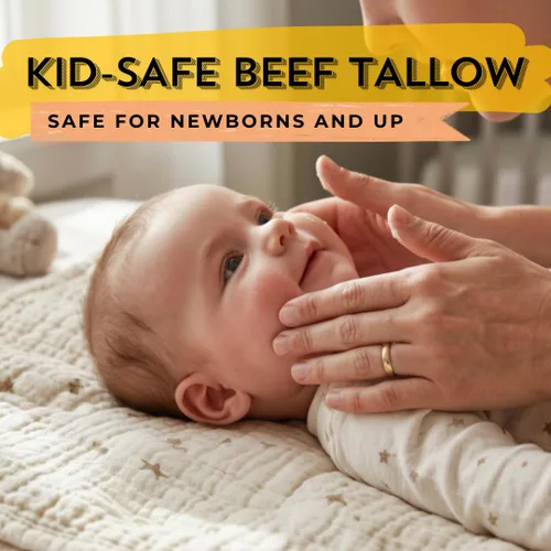 Vista 3 de Bálsamo de ternera 100% alimentado con pasto para el cuidado de la piel, crema de sarga natural para bebés, niños y recién nacidos, hidratante suave