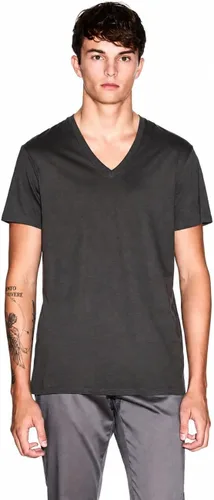 Vista 30 de Armani Exchange Camiseta de manga corta con cuello en V de algodón Pima para hombre Beacon Blue