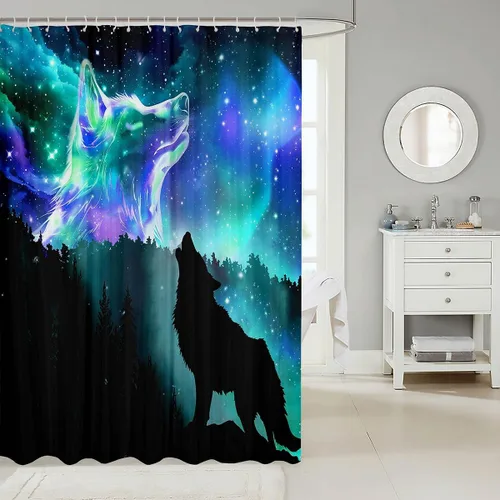 Vista 107 de Feelyou Cortina de ducha con diseño de gato para decoración de baño, bonita cortina de baño para puestos de bañeras, accesorios de baño divertidos