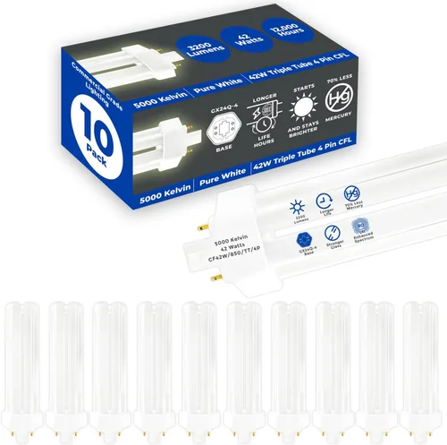 Vista 35 de GoodBulb Bombillas CFL de 13 W, base GX23 de 2 pines, 2700 K, blanco suave, 13 W, alto rendimiento, 800 lúmenes, bombillas fluorescentes compactas