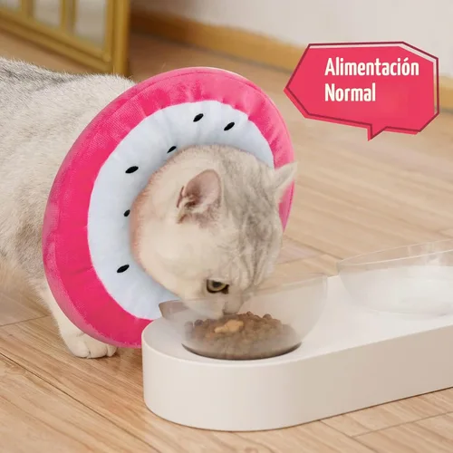 Vista 3 de ANWA Collar de cono ajustable para gato, suave, lindo collar de dona para gato después de la cirugía, conos de recuperación de gatitos para dejar