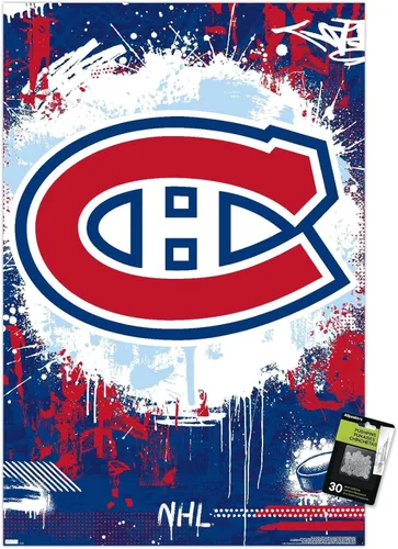 Vista 7 de Trends International NHL Montreal Canadiens - Póster de pared con logotipo Maximalist 23, 14.72 x 22.37 pulgadas, paquete de póster y alfiler premium