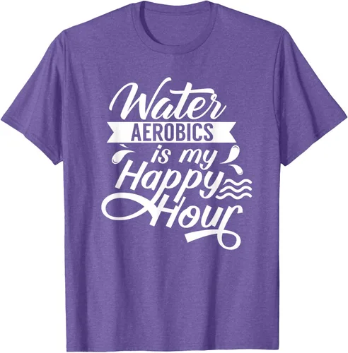 Vista 10 de Water Aerobics Is My Happy Hour Hobby Instructor Aqua Camiseta Negro
