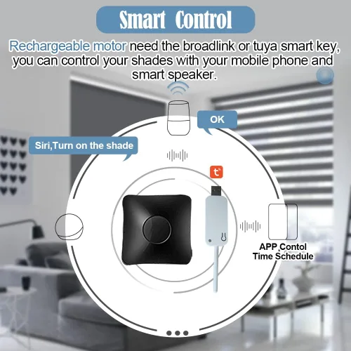 Vista 4 de TIPIACE Persianas inteligentes de cebra motorizadas con cable duro compatibles con Alexa Google Home de doble capa de tela filtrante de luz, Negro