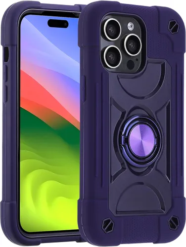 Vista 88 de MARKILL Funda compatible con iPhone 14 Pro de 6.1 pulgadas con soporte de anillo integrado, protección contra caídas de grado militar, carcasa Palta