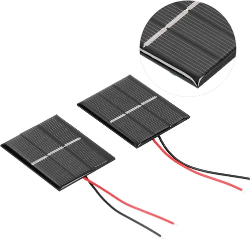 Vista 2 de Mini paneles solares, polisilicio micro mini pegamento energía células solares 0.4W 1.5V 1.693x2.165 in Kit de células solares módulo de panel solar