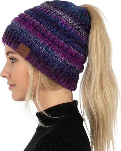 Vista 212 de Funky Junque - Gorro para mujer con ranura para cola de caballo