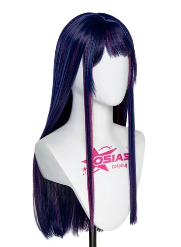 Vista 2 de OSIAS Peluca de cosplay Ai Hoshino para mujeres y niñas, cabello sintético resistente al calor