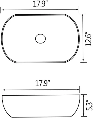 Vista 7 de Fregadero de Recipiente Negro Rectangular, 45,7x33 cm Encimera de Cerámica de Porcelana para Baño con Combo de Grifo y Drenaje
