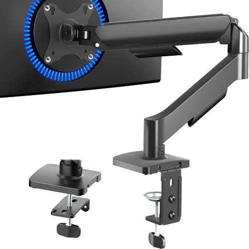 Vista 11 de VIVO Monitor dual de hasta 32 pulgadas y 19.8 libras por pantalla, soporte de escritorio con brazo neumático, contrapeso articulado, soporte VESA