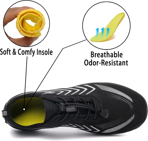Vista 3 de Zapatos de agua para hombres y mujeres, zapatos acuáticos de secado rápido, para hombres y mujeres, zapatos de natación para senderismo, barco