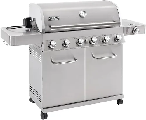 Vista 12 de Monument Grills Parrillas de gas propano de 4 quemadores más grandes de acero inoxidable con kit de asador (2 artículos)