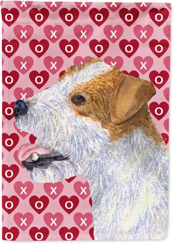 Vista 203 de Caroline's Treasures SS4484GF Bandera de jardín con diseño de bulldog inglés y corazones para el Día de San Valentín, bandera decorativa para patio