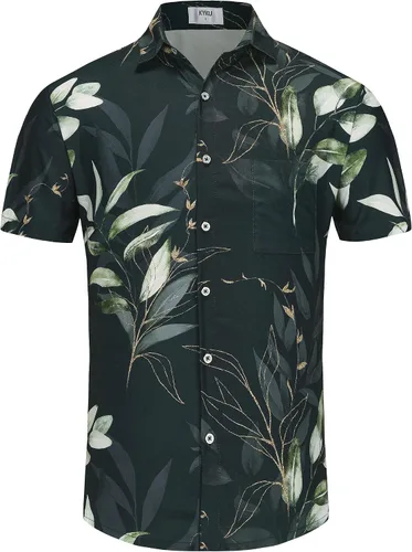 Vista 132 de KYKU - Camisa hawaiana funky para hombre, ropa tropical para vacaciones en Palm Beach